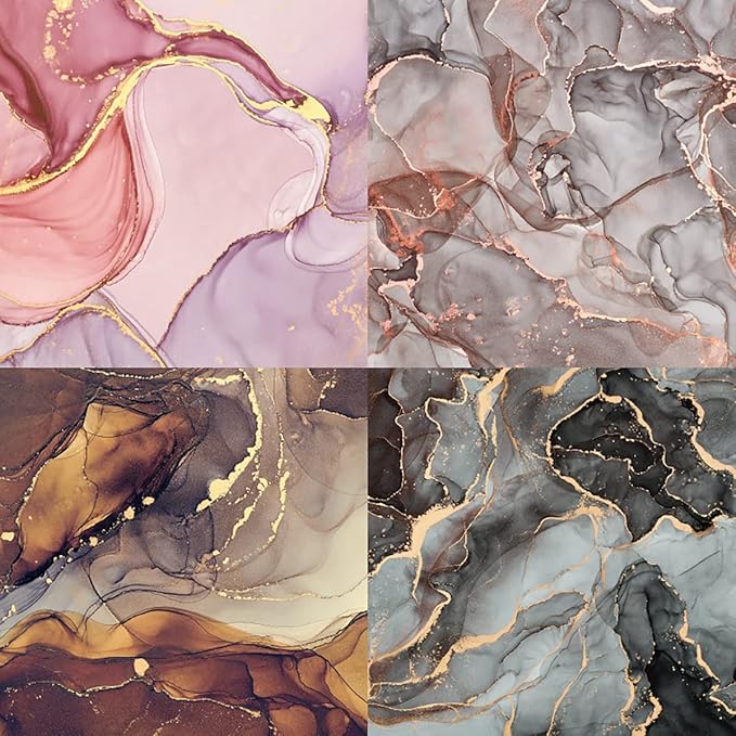 YASMEN Marble Colored Scrapbook Paper Pad, 6x6 Single-Sided Valentine Cardstock Paper Pad for Card Making, Journals, Planner, DIY Envelopes, Greeting Cards, Gift Card, Decorative Art Craft -24 Sheets