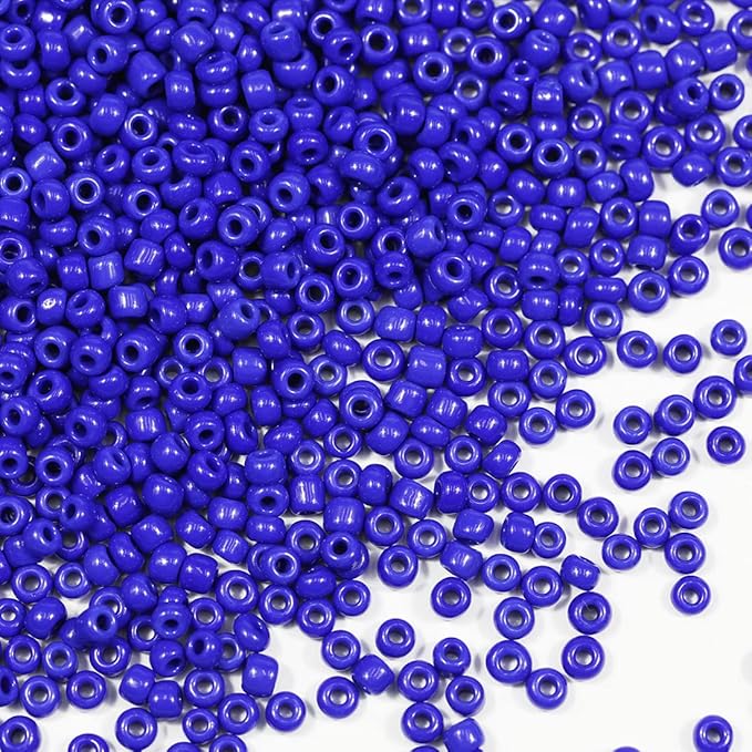 Bala&Fillic Opaque Dark Blue Color 4mm Seed Beads About 1200pcs/100Grams in Bag, 6/0 Glass Craft Beads for Making Bracelet and Necklace (Dark Blue -4mm)