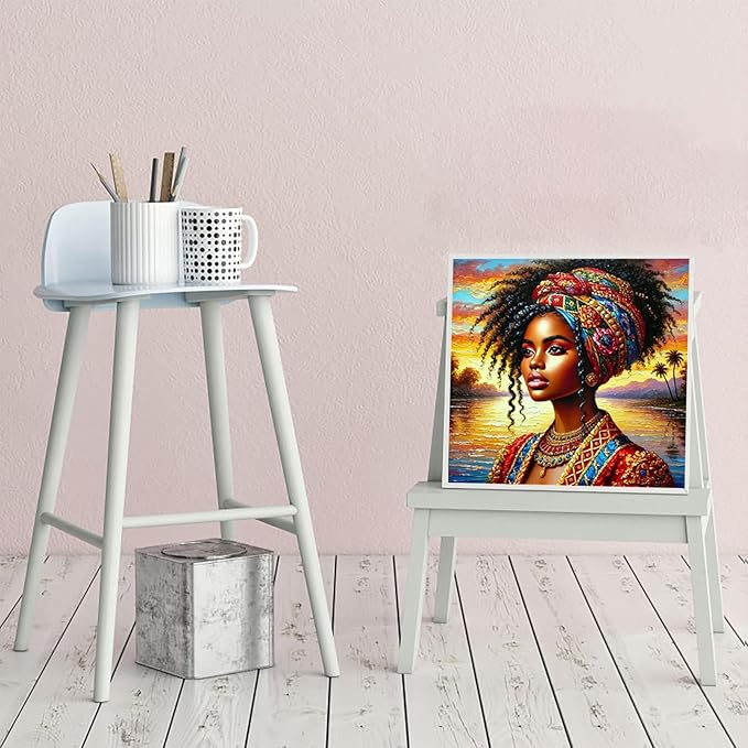 CZYWJMEI 5D Diamond Painting Kits for Adults Beginners,DIY Indian Woman Diamond Art,Full Round Drill Diamond Dot Gem Art Kits,Home Wall Decor 13.7x13.7 Inch