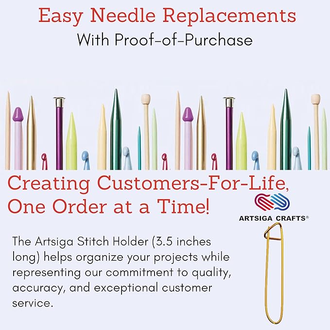 ChiaoGoo Knitting Needles Crochet Hook Bamboo Natural Size US H (5mm) 1022-H with Stitch Holder
