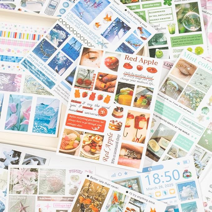 Alideco 30pcs Scrapbook Stickers Vintage Cakes Cuisine Desserts Sticker Book for Adults Sticker journaling Stickers for Scrapbooking (chunrijidong)
