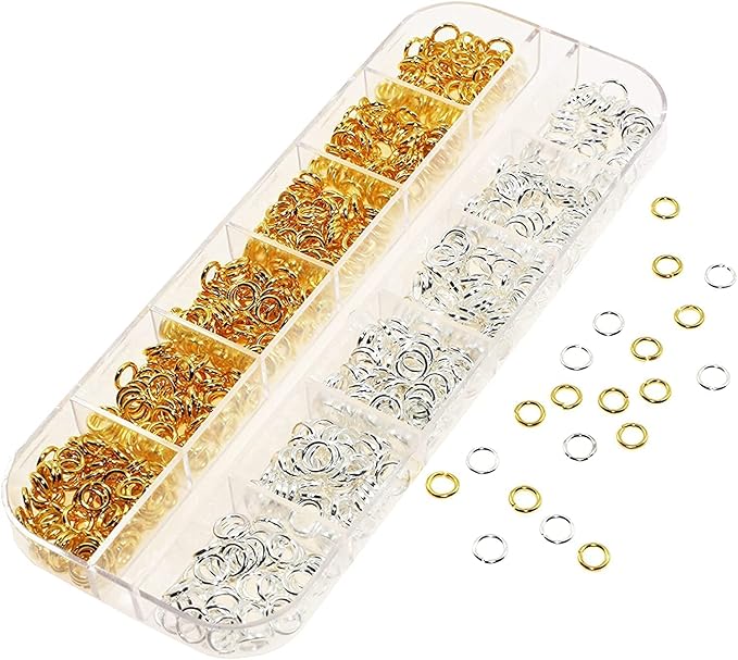 600Pcs Lobster Clasps Set, BetterJonny 200Pcs Lobster Clasps and 400Pcs Open Jump Rings Kit with Box Silver and Gold Lobster Claw Clasps for Bracelet Necklace and Jewelry Making