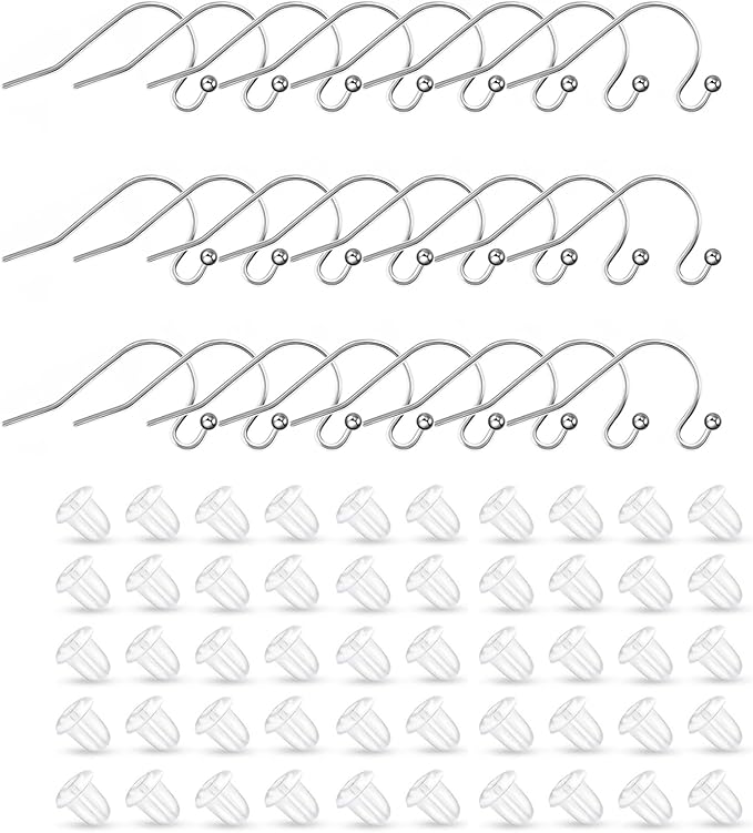 24pcs 20g pure titanium earrings hooks ball dot ear wires hypoallergenic diy earrings findings for jewelry making