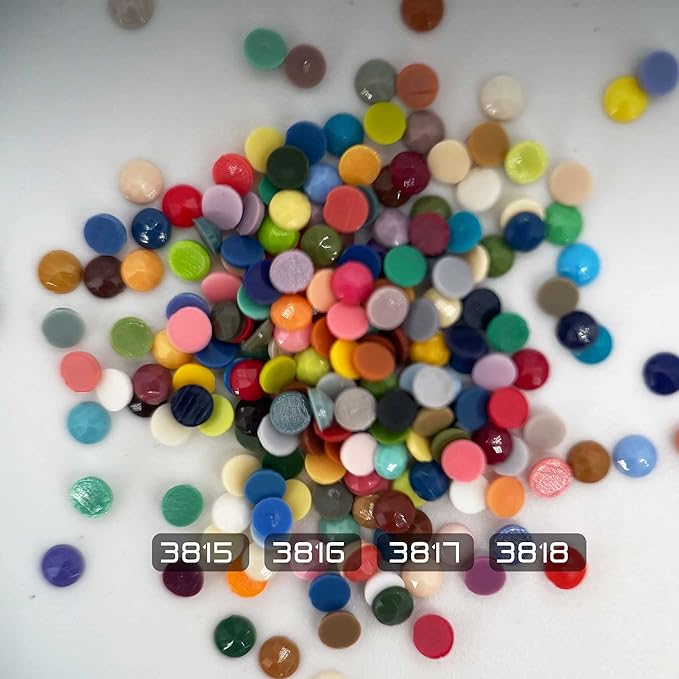 Carsilers Diamonds Painting Accessories,Replacement for Missing Round Drills 3815 3816 3817 3818,Rhinestone Resin Diamond Drill,4 Colors Beads Gems Stones,3500pcs per Color