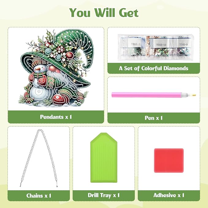 GHHKUD Hanging Gnomes Diamond Art Pendants Kits, DIY Hanging Decoration Double Sided Christmas Diamond Pinting Ornaments for Adults Kids Gifts for Home Decor