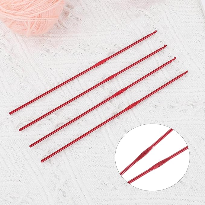 12 PCS 2 mm Crochet Hook Aluminum Small Crochet Hooks Bulk US Size B/1 Crochet Knitting Needles for Beginners Women Adults