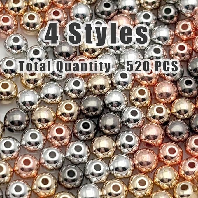 ZSFLZS 520pcs 6mm Round Spacer Beads for Bracelets Making, Heishi Polymer Flat Disc Spacer Bead for Jewelry Making, Ball Spacer Beads for Bracelets Clay Beads for Jewelry Making