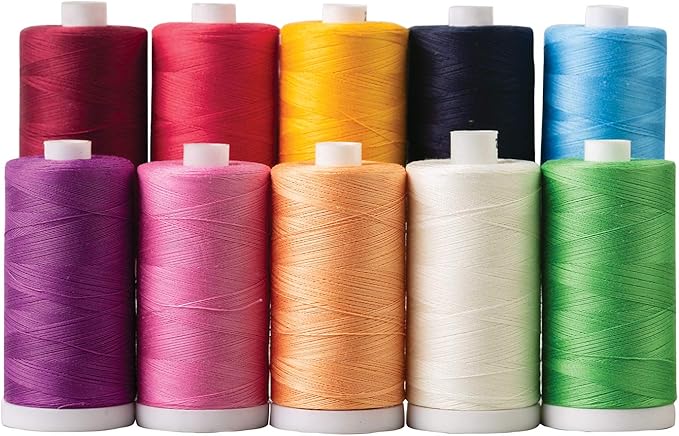 connecting threads 100% cotton thread sets - 1200 yard spools (set of 10 - color block)