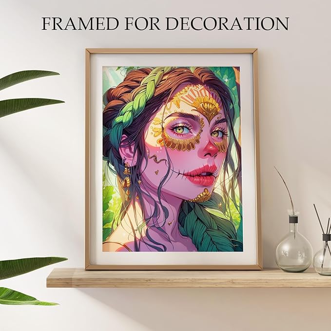 Adult Coloring Book for Women Relaxation, Spiral Bound Mindfulness Coloring Book with 24 Colors Markers for Adult, Anxiety Relief Gifts with 48 Pictures (Scare Doll & Sugar Skull)