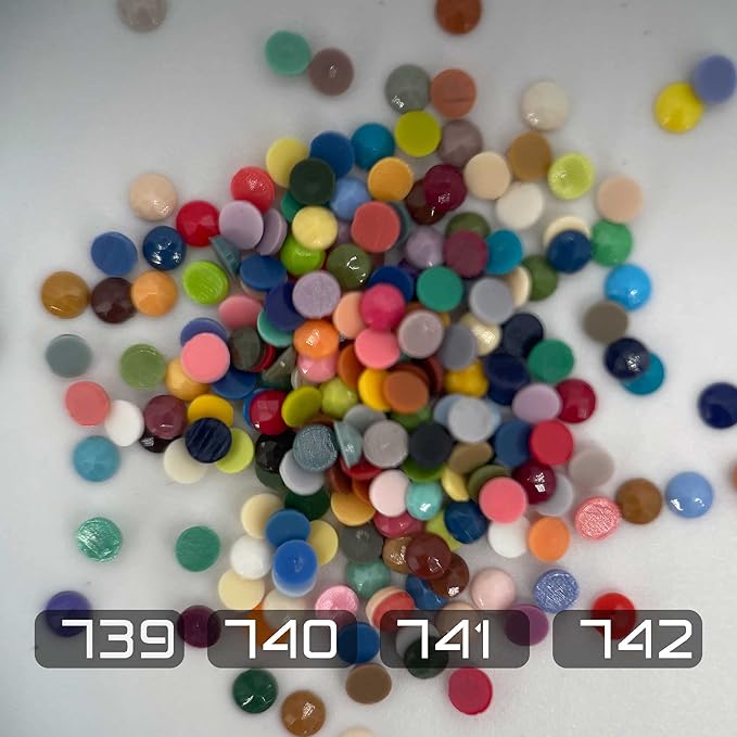 Carsilers Diamonds Painting Accessories,Replacement for Missing Round Drills 739 740 741 742,Rhinestone Resin Diamond Drill,4 Colors Beads Gems Stones,3500pcs per Color