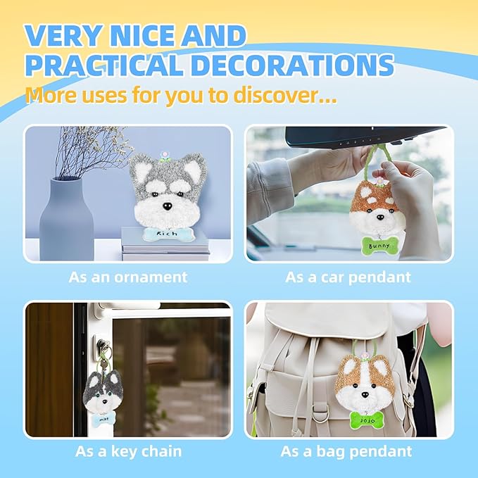 MOREJMTT Punch Needle kit-4 Embroidery kit for Beginners,Punch Needle Kits Adults Beginner,Needles, Curved Scissors, a Tool Storage Box, Easy-to-Follow Instructions, and Tutorial Videos-（4 Dog ）