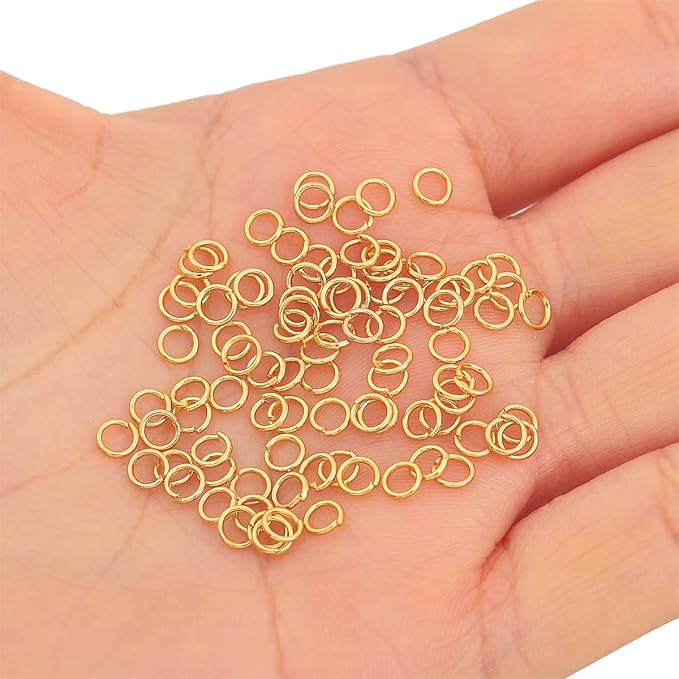 18K Gold Plated Jump Rings Non Tarnish 4mm 900pcs for Jewelry Making Findings