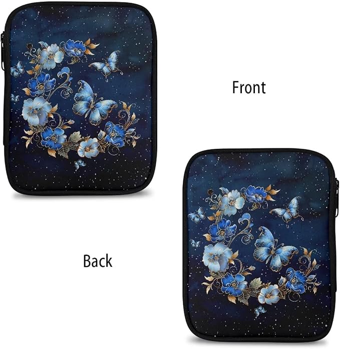 Hechitok Butterfly Flower Crochet Hook Case Without Hooks and Accessories Zipper Storage Organizer Bag with Web Pockets for Various Crochet Needles Accessories Crochet Hook Kit Tools