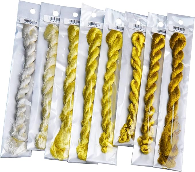 Natural 100% Silk Thread, Handmade Embroidery Thread Silk Floss 8 Colors 110m Each (63)