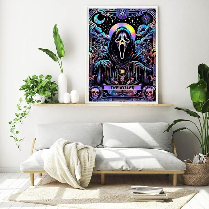 LILEIDECO Diamond Painting Kits for Adults DIY 5D Diamond Art Paint with Round Diamonds Full Drill Gem Art Skeleton Ghost Painting Kit for Home Wall Decor Gifts 12x16inch