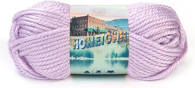 Lion Brand Yarn Hometown Yarn, Super-Bulky Yarn for Knitting, Crocheting, and Crafting, 1 Pack, Joliet Iris