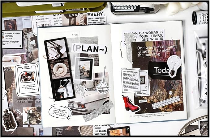 Alideco 200pcs Vintage Scrapbook Supplies Pack for Art Journaling Bullet Junk Journal Planners DIY Paper Stickers Craft Kits Notebook Collage Album Aesthetic Cottagecore Picture Frames (yehangxifei)