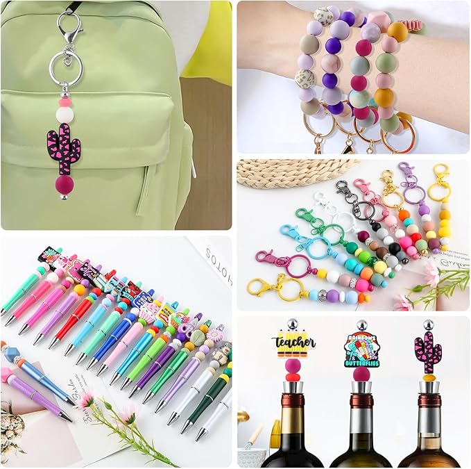 160Pcs 12mm Silicone Beads for Keychain Making Bracelet Necklace, Bulk Round Silicone Beads for Pens(Magenta)