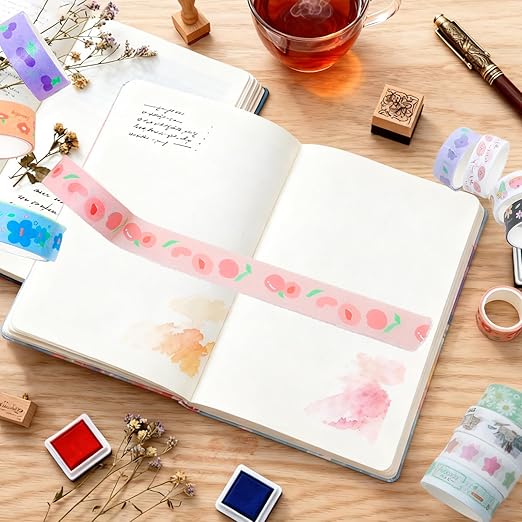60 Rolls Holiday Washi Tape Set Decorative Tape Seasonal Bohemian Colored Tapes Colorful Cute Washi Tapes for Scrapbooking Supplies Kit Journaling Supplies Spring Summer Wrapping Craft