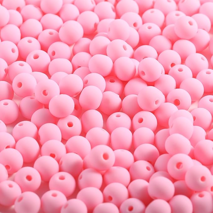 250Pcs Pink Clay Beads for Bracelets Making, 6mm Round Beads for DIY Necklace Earring Making Kit