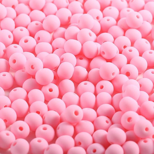 250Pcs Pink Clay Beads for Bracelets Making, 6mm Round Beads for DIY Necklace Earring Making Kit