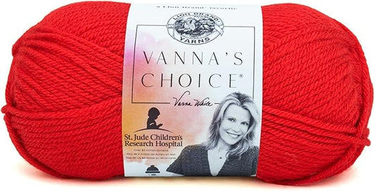 (1 Skein) Lion Brand Yarn Vanna's Choice Yarn, Scarlet