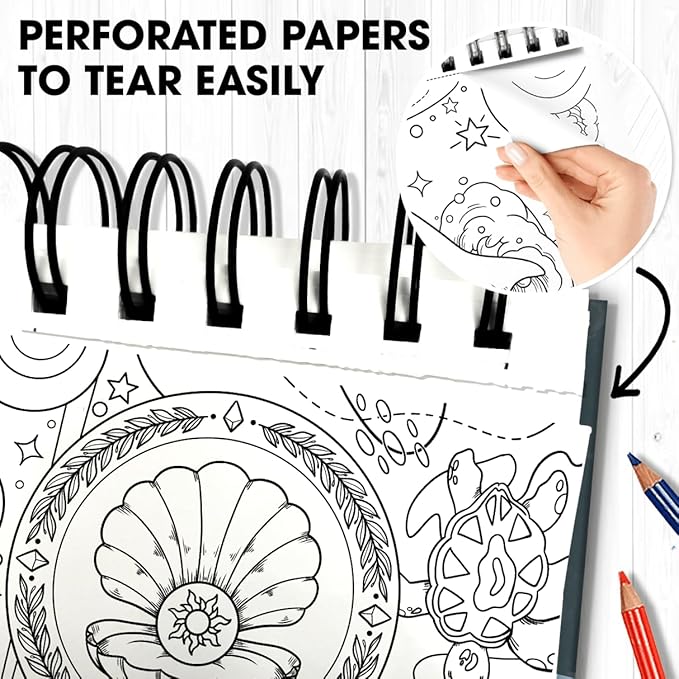 SOUTHERN LOTUS Spiral Coloring Book Ocean Minimalist Art Edition, Featuring Inspiring Animal Designs for Stress-Relief Relaxation Lovers