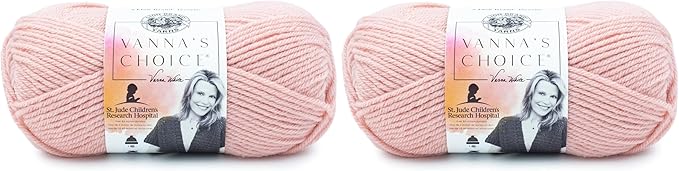 Lion Brand Yarn (1 Skein) Vanna's Choice Yarn, Pink (Pack of 2)