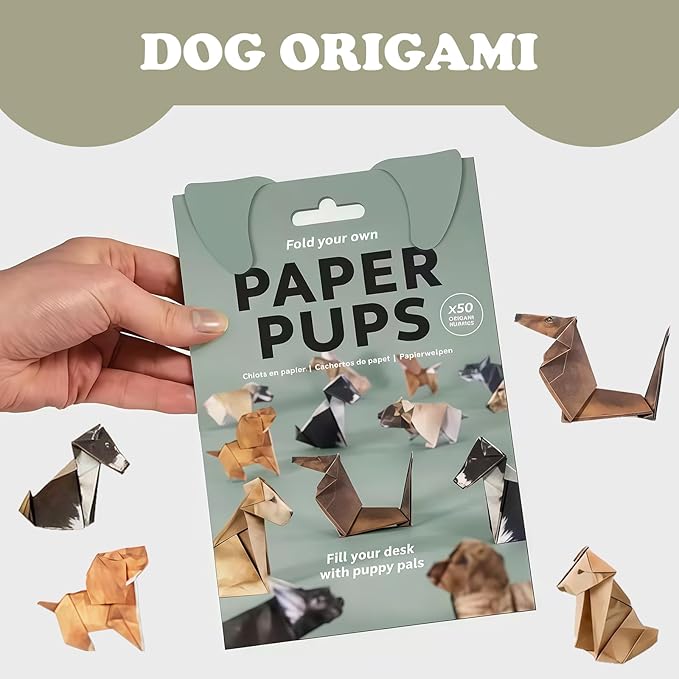 2PCS DIY Paper Dogs Kit,50 Sheets Cute Origami Dogs,3D Handmade,Fun Creative Art Project,Origami Paper Activity for Kids & Adults, Desk Decor and Gift for Pet Lovers