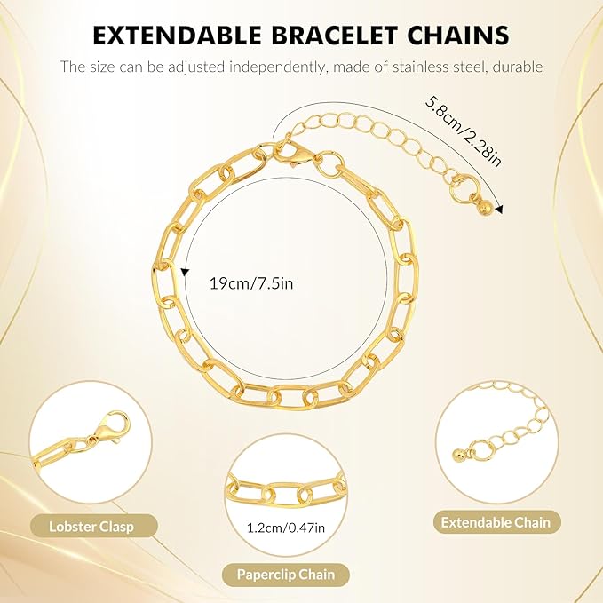 Zplontya Gold Charm Bracelet Making Kit - 545 Pcs Jewelry Making Supplies with 20Pcs Bracelet Chains, Storage Box & Gift Bags, DIY Bracelet Kit for Jewelry Making, Gold Charms for Crafting