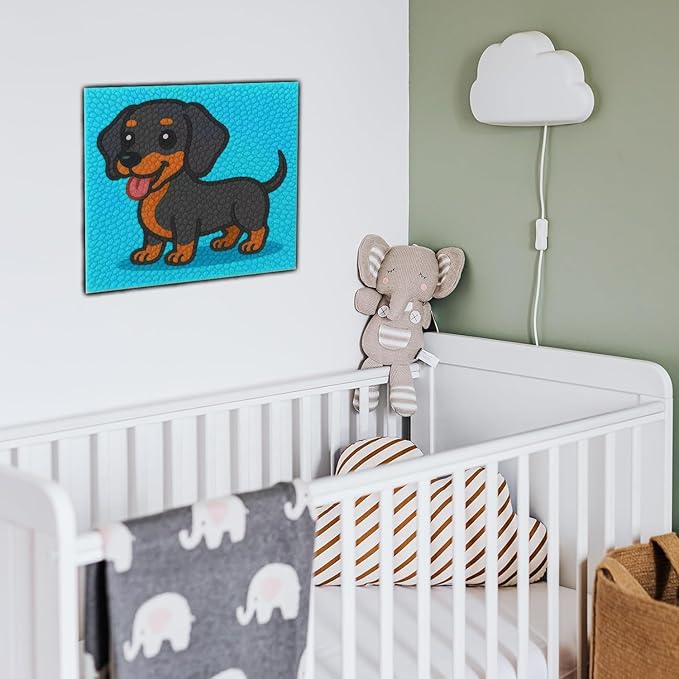 Latch Hook Kits for Kids Adults DIY Rug Tapestry Kits with Printed Canvas Embroidery Kits Festival Christmas Gifts Home Decoration (Dog)