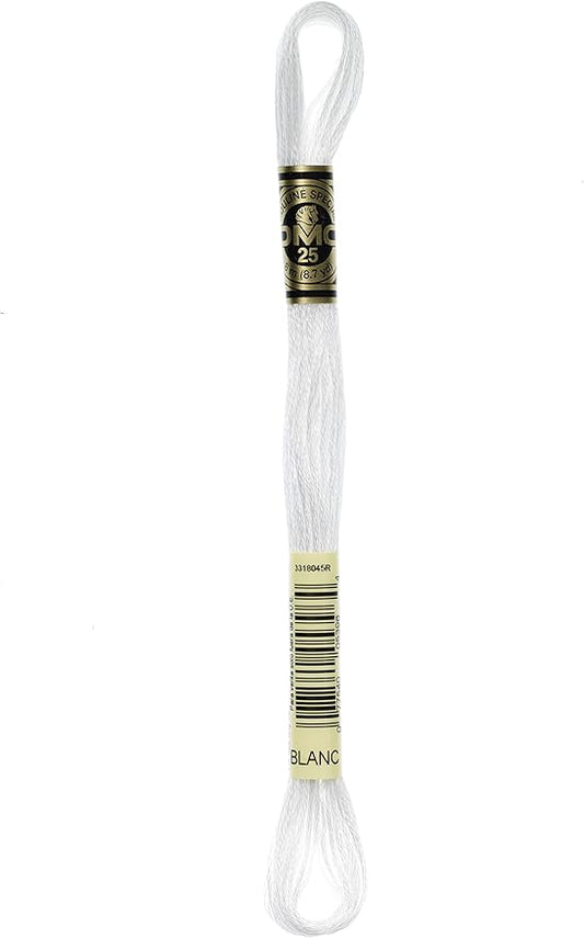 DMC 117-BLANC 6 Strand Embroidery Cotton Floss, White, 8.7-Yard
