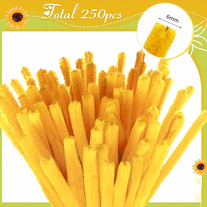Peryiter 371 Pipe Cleaners Flowers Set, Mixed Colors Chenille Stems Bulk with Floral Wires, Gardening Tape, Stamen for DIY Flower Making Kit, Gift Idea for Mother's Day(Orange)