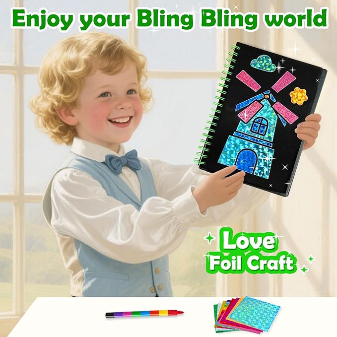 funnyb&g foil art crafts for kids ages 4-8: valentines crafts for kids 2026,birthday gift for girls,art and crafts supplies,party favors,creative toys for girls boys 4 5 6 7 8 9 years old (farm)