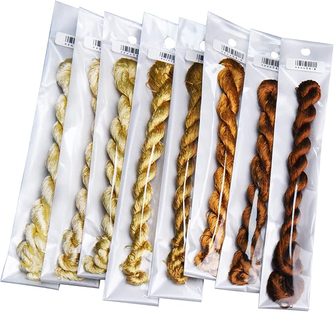 Natural 100% Silk Thread, Handmade Embroidery Thread Silk Floss 8 Colors 110m Each (54)