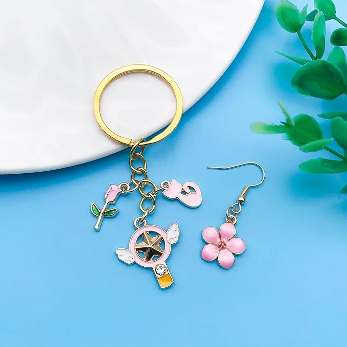Youdiyla 60pcs Alloy enamel pink series fixed set Pendant Jewelry Making DIY Keychain Earrings Pendant Various Design Charms for Jewelry Making Bracelets Necklace (HK549)