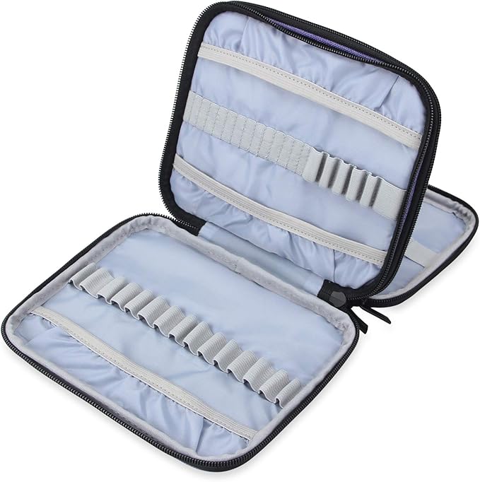 Teamoy Organizer Case for Interchangeable Circular Knitting Needles, Crochet Hooks and Knitting Accessories, Keep All in Place and Easy to Carry, Purple (No Accessories Included)