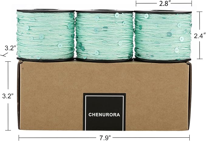 Artisanal Yarn Collection Multifiber Fancy Yarn for Knitting Crocheting Crafts DIY, Set of 3 Rolls (Mint Green Satin with Matte Glitter)