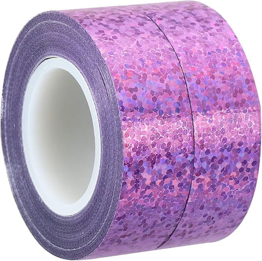 PATIKIL Glitter Sparkle Tape 15mm x 5m, 2 Pack Holographic Art Decorative Masking Tapes Self-Adhesive for DIY Scrapbook Art Craft Wrapping, Pink Purple