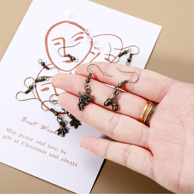 600Pcs Hypoallergenic Earring Hooks, Antique Bronze Earring Making Kit, Supplies with Earring Backs and Jump Rings for Jewelry Making (Bronze)