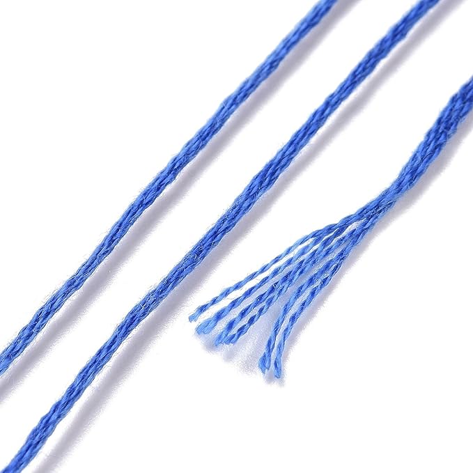 FASHEWELRY 10 Skeins Embroidery Floss Friendship Bracelet String Threads 6-Ply 0.5mm Dark Blue Cross Stitch Embroidery Thread for Sewing Bracelet Making Stitching Crafts