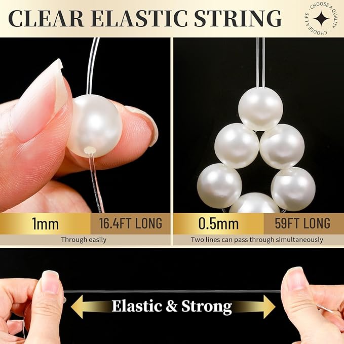 leobro pearl beads for bracelets, 720pcs bracelet making kit for adult, bracelet bead kits, small pearl beads and gold beads for bracelets, jewelry making kit