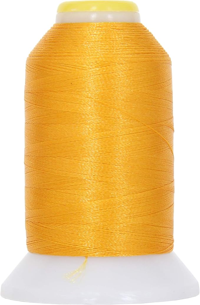 Threadart 60 Weight Micro Embroidery Thread | Fine Line Lettering & Bobbin Thread | 1000m Spools - 30 Colors Available - Pollen Gold
