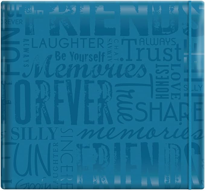 MCS Expressions Collection Friends Expandable 10-Page Scrapbook Album with 12 x 12 Inch Pages, 13.5 x 12.5 Inch, Teal 'Friends'