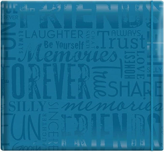 MCS Expressions Collection Friends Expandable 10-Page Scrapbook Album with 12 x 12 Inch Pages, 13.5 x 12.5 Inch, Teal 'Friends'