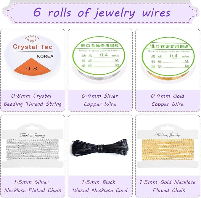 shynek Jewelry Making Kit - Adults Supplies with Tools, Wires, Findings & Charms for Making & Repair