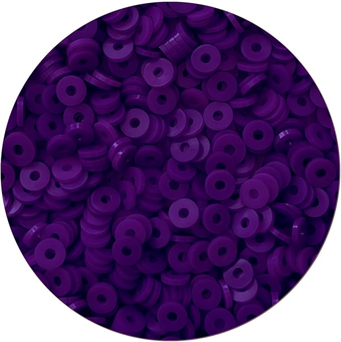 2000pcs Purple Clay Beads for Bracelets Making- Heishi Polymer Flat Disc Spacer Clay Bead for Jewelry Earring DIY Crafts 6mm
