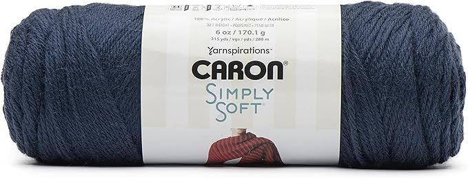 Caron Simply Soft Dark Country Blue Yarn - 3 Pack of 170g/6oz - Acrylic - 4 Medium (Worsted) - 315 Yards - Knitting/Crochet