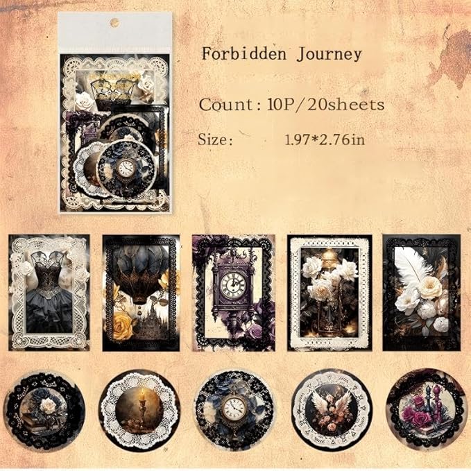 80 Sheets Stickers,4 Designs with Lace Theme, Scrapbooking Paper for Scrapbook Kit, Vintage Ephemera for Junk Journals, Magic Decoupage Paper for Journaling Supplies