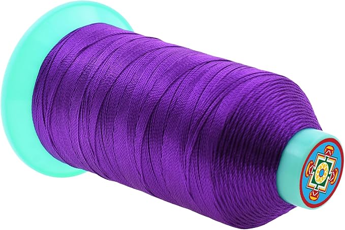 Mandala Crafts Size 277 840D T270 Bonded Nylon Thread - True Purple 800 YDs Tex 270 Heavy Duty Sewing Threads for Leather, Jeans, Weaving, Outdoor Marine Upholstery